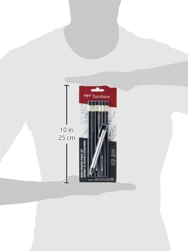 Tombow 61002 Mono Drawing Pencil, Combo Pack with Zero Eraser, Graphite 6-Pack, Black, 0.5mm