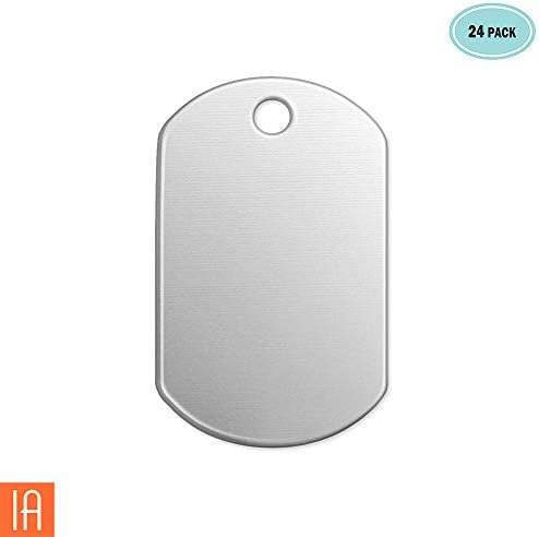 ImpressArt - Premium Metal Stamping Blanks for Metal Stamping and Jewelry Making (24 Pack) (1 1/4" Dog Tag, Alkeme)
