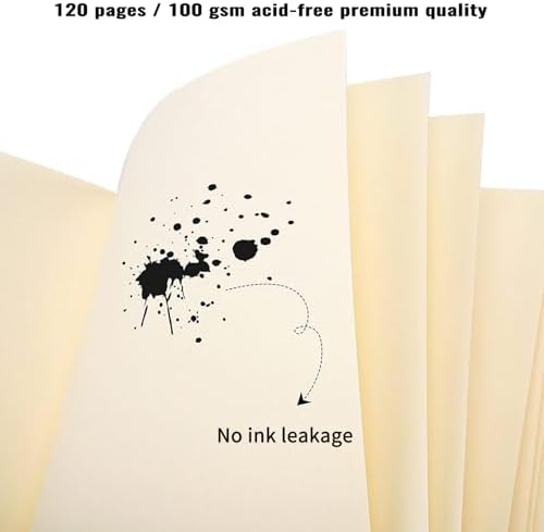 EOOUT 3pcs Blank Notebook, A5 Hardcover Sketchbook 120 Sheets 240 Pages Unlined Notebook, 100gsm Paper, 5.6 x 8.2in, Journal for Drawing, Art, Travelers Gifts, Students and Office Supplies