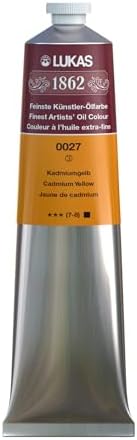 Lukas 1862 Professional German Oil Paint, Cadmium Yellow 200 mL - w/Beeswax & Non-Yellowing Sunflower Oil, Short Drying Time, Smooth, Outstanding Lightfastness