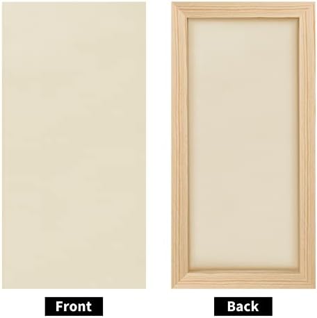 ADXCO 8 Pack Wood Panels 6 x 12 inch Wooden Canvas Board Unfinished Wooden Panel Boards for Painting, Arts, Pouring Use with Oils, Acrylics