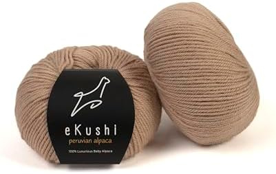 100% Baby Alpaca Yarn for Knitting & Crocheting - Set of 2 Skeins of Premium Yarn DK - Lightweight, Hypoallergenic & Thermal Peru Made - Ideal for Delicate Projects (N022 - Tuscan)