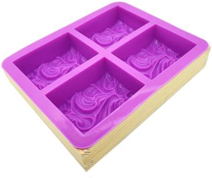 Flexible Rectangular Sea Wave Soap Silicone Mold Wood Box for Soap Making Supplies