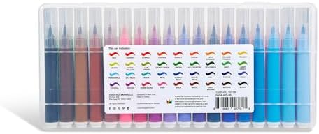 KINGART Brush Tip Watercolor Illustration Markers with Case, 36 Colors, Wide Barrel for Easy Hold, Water-based Non-Toxic Ink, Soft Flexible Tip for Graphic, Sketch, Comic Art, Manga & Lettering