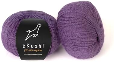 100% Baby Alpaca Yarn for Knitting & Crocheting - Set of 2 Skeins of Premium Yarn DK - Lightweight, Hypoallergenic & Thermal Peru Made - Ideal for Delicate Projects (M097 - Smoky Purple)