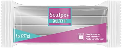 Sculpey III Polymer Oven-Bake Clay, Silver, Non Toxic, 8 oz. bar