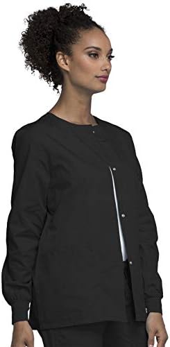 Cherokee WW Originals Scrubs Jacket for Women Snap Front 3 Pockets