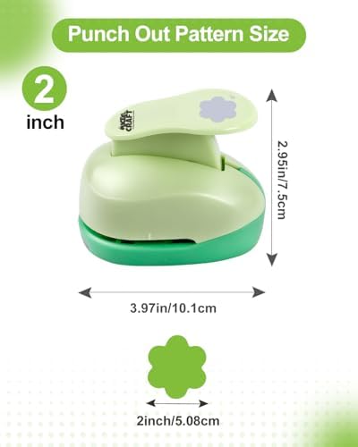 UCEC 2 inch Paper Punch Flower Hole Punch Flower Punches for Paper Crafts