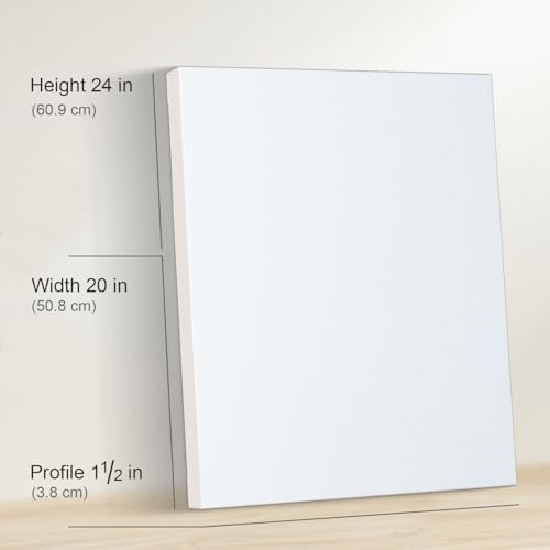 PHOENIX 20x24 Inch 2 Pack Gallery Canvas - 1.5 in Thick Large Canvases for Painting - Deep Edge 100% Cotton 11 Oz. Gesso Primed White Blank Professional Canvas Oil & Acrylic Paints