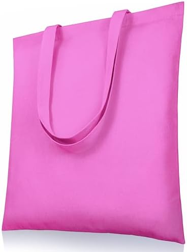 Phicorn Canvas Tote Bags, 15 x 16 in, 8 oz Cotton Blank | Long handles and reinforced stitching; blank cotton canvas for crafts, gifts, shopping, events, and everyday carrying