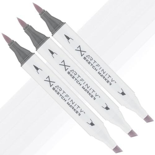 Artfinity Sketch Markers - Set of 3 - Evening Primrose V9-0, Vibrant, Professional, Dye-Based Alcohol Markers for Artists, Drawing, Travel, & More