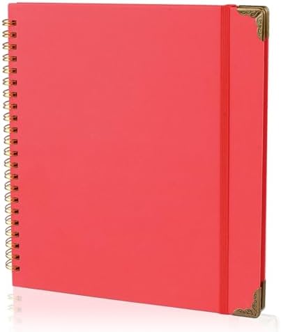 Joyberg Scrapbook 80 Pages, Scrapbooking Supplies 8 x 8 In, Scrapbook Album Suitable for Album Memory Book Wedding, Anniversary Family, DIY Craft Projects (Red)