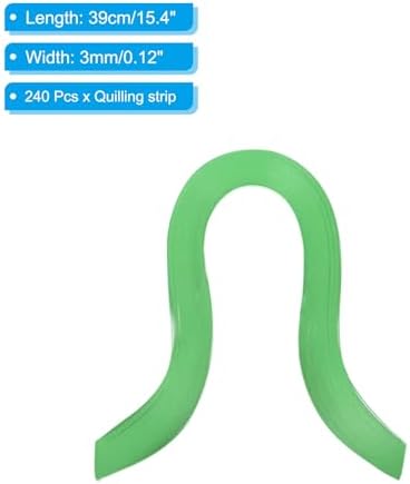 PATIKIL 240pcs Quilling Strips Paper, 3mm x 39cm Dark Green
