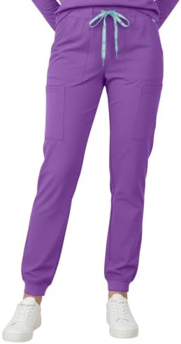 Med Couture Luma Jogger Scrub Pants for Women with Rib Knit Waistband