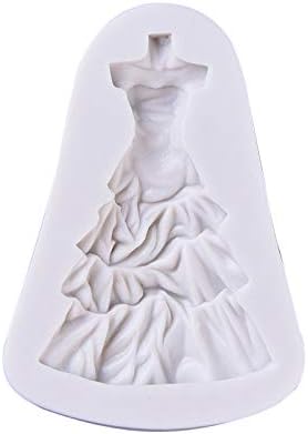 Craftdady 2 Pack Bride Wedding Dress Epoxy Resin Casting Molds Pendant Soap Cake Fondant Silicone Tray Molds for DIY Craft Jewelry Pudding Muffin Baking Candle