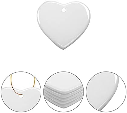 PYD Life 25 PCS Sublimation Blanks Ornaments Ceramic White 3" Heart Shaped