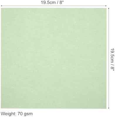 MECCANIXITY 50 Sheets Origami Paper Double Sided 8x8 Inch(20x20cm) Square Sheet for Art Craft Project, Beginners, Gifts Decor, Light Green