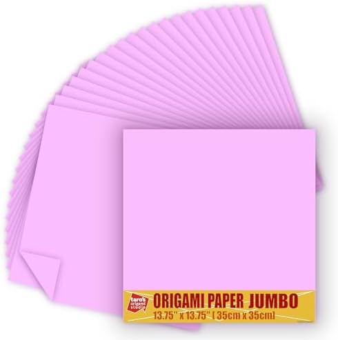 [Taro's Origami Studio] TANT Jumbo 13.75 Inch (35 cm) Double Sided Single Color (Peach) 20 Sheets (All Same Color) for Beginner to Expert (Made in Japan)