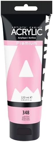 AUREUO Light Pink Acrylic Paint, 4 Fl Oz / 120ml Single Tube, Rich Pigment Art Craft Paints for Canvas, Rocks, Wood, Ceramic, Fabric - Art Supplies for Beginners, Professionals, Artists