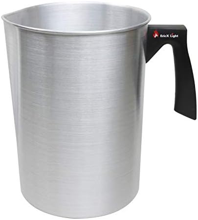 EricX Light Candle Making Pouring Pot, 4 pounds, Dripless Pouring Spout & Heat-resisting Handle Designed Wax Melting Pot, Aluminum Construction Candle Making Pitcher