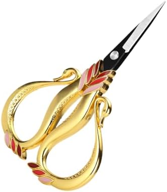 Swan Embroidery Scissors, Stainless Steel Craft Scissors Lightweight Vintage Scissor for Needlework, Sewing Thread Cutting