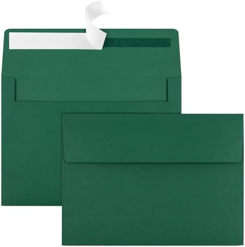 70 Packs of Invitation Envelopes, A2 Dark Green Postcard Envelopes for 4.5x5.5 Cards for Invitations, Self Seal for Photos RSVP, Greeting Cards