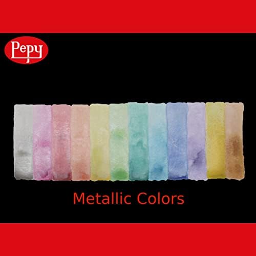 Pepy Watercolor Paint; Set of 12 Colors; Includes Brush & Closable Mixing Tray, Metallic Pearlescent Multicolor