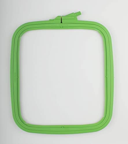 Nurge Square Embroidery Hoop - Plastic Cross Stitch Frame for Needlepoint & Embroidery - Adjustable Craft Hoop - Green - No:3 (Medium)