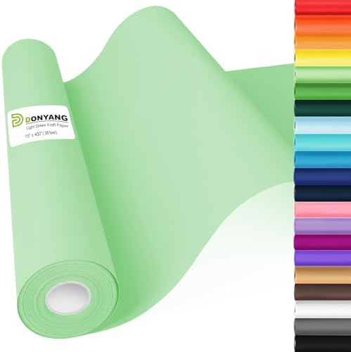 Light Green Wrapping Paper, 15"x450" Kraft Bulletin Board Decorative Paper