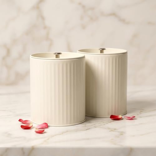 12-Pack 10oz Matte Cream White Candle Tins with Lids, Fluted Matte Finish DIY Candle Making Containers for Small Business and Beginners, Candle Jar Bulk for Scented Wax, Elegant Candle Gifting