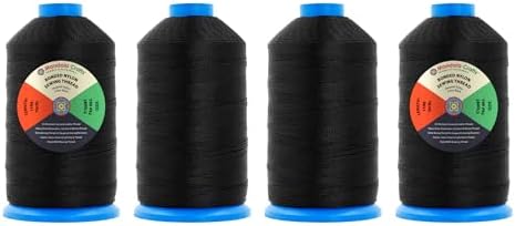 Mandala Crafts Size 92 280D T90 Black Combo Bonded Nylon Thread, 4400 YDs