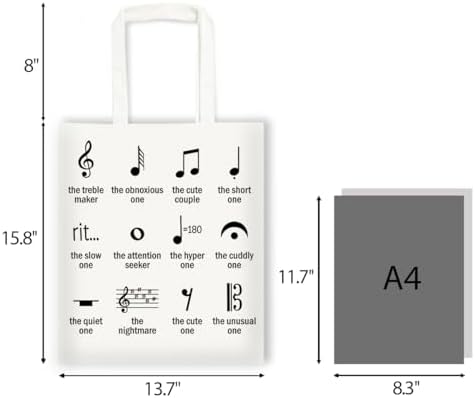 Canvas Tote Bag Gifts for Women Music Dance Sewing Lovers, Double-Sided Print Bags