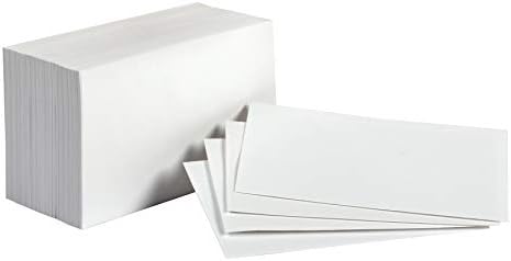 Amazon Basics Blank Index Cards for Studying and Note Taking, White, 3" x 5", 1000 Count (10 Pack of 100), 7.5 pt. Paper Weight