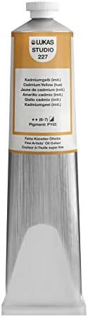 Lukas Studio Artist Oil Color Paints - High-pigment oil paint made with natural binder for artist, painting, & more! - [Cadmium Yellow Hue - 200 mL]