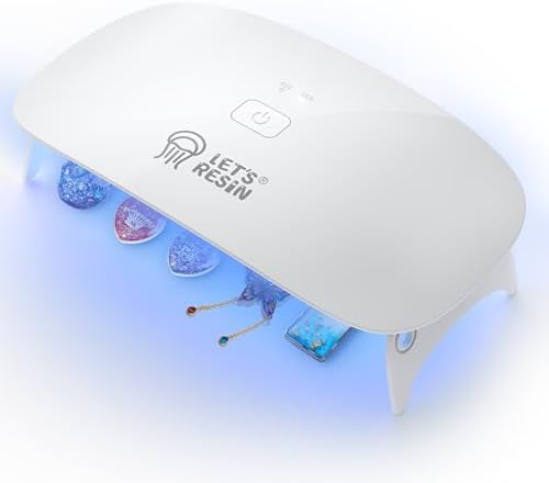 LET'S RESIN UV Resin Light, Portable Curing Lamp, White | Portable UV Resin Lamp Provides a Practical Curing Area for Jewelry Making, Resin Molds and DIY Craft Projects