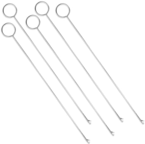 Haikole 10.4 Inch Loop Turner Tool for Silicone Beads 5PCS Loop Turners Sewing Tool,Sewing Loop Turner Hook for Fabric Belts Strips Tube Straps DIY Accessories (Silver 5pcs)