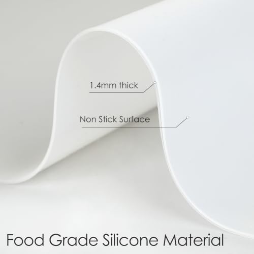Extra Large Silicone Mat, Food-Grade Flexible Silicone Table Mats for Kids Non-Slip Placemat Waterproof Heat Insulation Countertop Protector Pastry Mat Silicone Pad, 31.5''x16.9'' Clear
