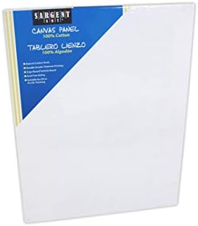 Sargent Art 11 x 14 inch Non Stretched Canvas Panel, Blank White Canvases, Double Acrylic Titanium Priming, Perfect for Acrylic, Oil, and Art Projects, Acrylic Pouring & Wet Media