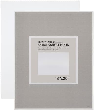 Creative Mark Cotton Canvas Panels 16x20" - 12 Pack - Professional Quality Fine Weave Acrylic Primed Artist Canvas Boards for Painting, Acrylics, Studios, & More