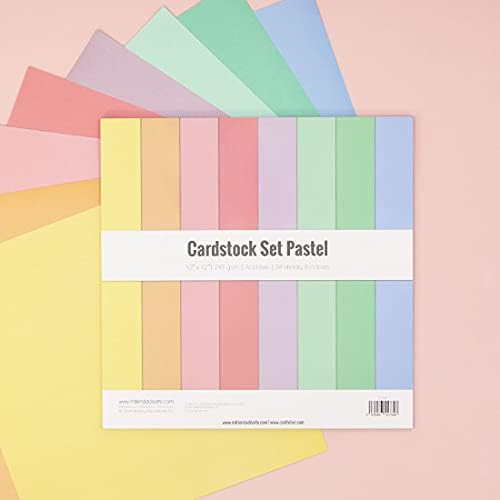 Craftelier - Cardstock Set Pastel | Pack of 24 Double Sided Cardstock for Cardmaking, Scrapbooking and Craft Projects | Weight 240 grams | Size 30,48 cm x 30,48 cm (12" x 12")