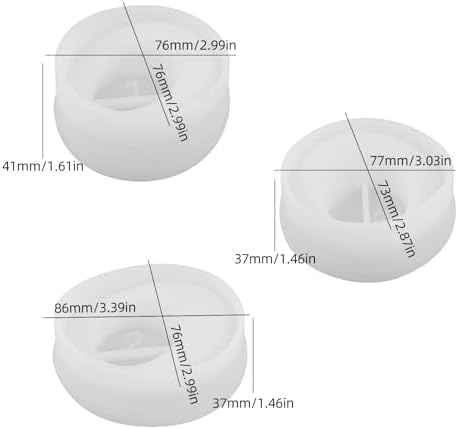 Konrisa Silicone Candle Molds Soy Wax Mold for Candles Making, Handmade Soap Moulds Silicone Molds for Candles, Set of 3