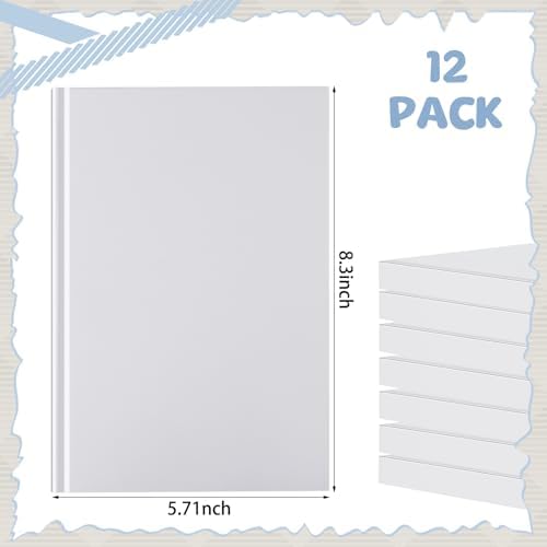 Henoyso 12 Pcs A5 Blank Notebook Journal Hardcover Sketchbook, 8.3 x 5.7 in