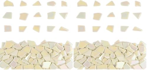 Youway Style Iridescent Cream Glass Mosaic Tiles for Crafs Bulk,200g Broken Stained Glass Pieces for Crafts DIY Mosaic Art Decor (Pack of 2)