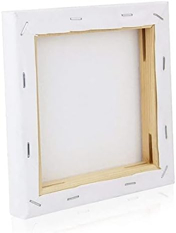 6 Pack Artist Blank Canvas, 25 x 25cm Stretched Canvas Frames Panel Board, Square Art Board for Acrylic Oil Painting
