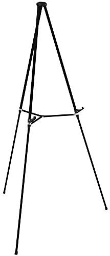 Quartet Easel, Aluminum, Lightweight, Telescoping, 66" Max. Height, Supports 25 lbs, Black (51E)