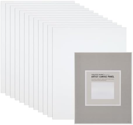 Creative Mark Cotton Canvas Panels 4x4" - 12 Pack - Professional Quality Fine Weave Acrylic Primed Artist Canvas Boards for Painting, Acrylics, Studios, & More