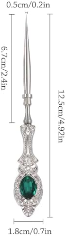 2Pcs Metal Embroidery Awl Set, European Vintage Carved Handle Scratch Awl, Sharp Sewing Awl Tool for Sewing with Storage Cases, Durable and Leather Punch Stitching DIY Craft(Silver)