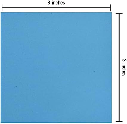 100 Origami Double Sided Color Medium Blue 3x3 Inches Square Easy Fold Paper for Folding, Cranes, Scrapbook (S17 Medium Blue)