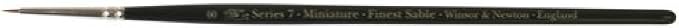 Winsor & Newton Series 7 Kolinsky Sable Miniature Watercolor Brush - Short Handle Round #00,5012020,Brown | The World's Finest Watercolor Brush, Kolinsky Sable Hair, Rust-proof, Seamless Nickel Plated Ferrules, Hand-Made in England
