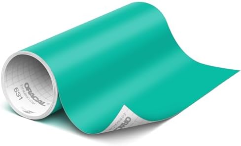 ORACAL 631 Matte Turquoise Vinyl Durable Roll Easy to Weed Permanent Adhesive Craft Vinyl for Plotting Machines, Decals & DIY Projects 12” x 10ft